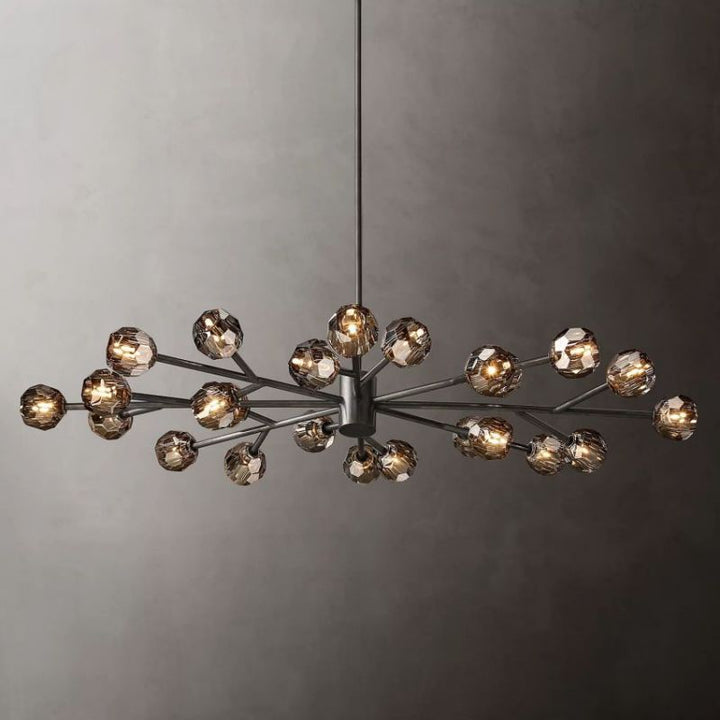 Balle Smoke Crystal Oval Chandelier D72"