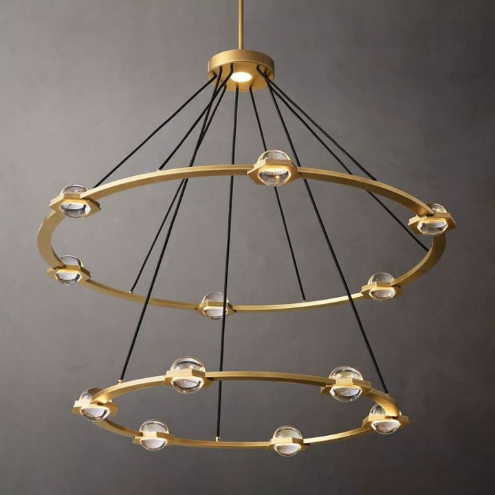 Braelynn Crystal Ball 2-Tier Round Chandelier 48"