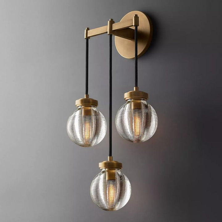 Popular Pearl Glass Ball Three-Head Wall Sconce