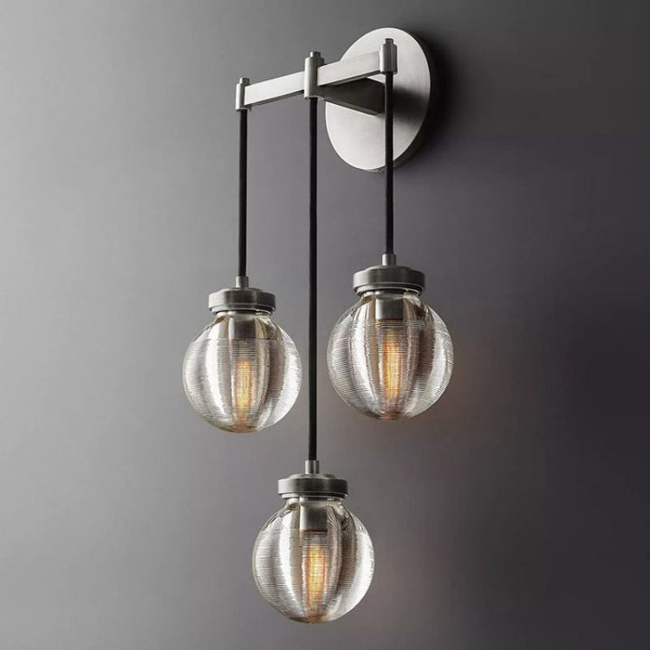 Popular Pearl Glass Ball Three-Head Wall Sconce