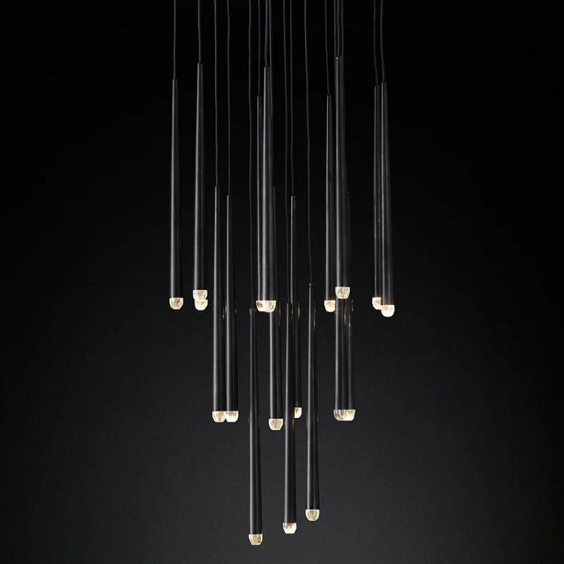 Felicia Meteor Shower Round Tapered Tubular Chandelier 24"