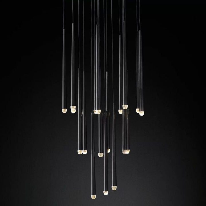 Felicia Meteor Shower Round Tapered Tubular Chandelier 24"