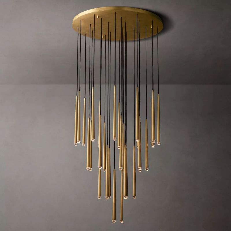 Felicia Meteor Shower Round Tapered Tubular Chandelier 48"