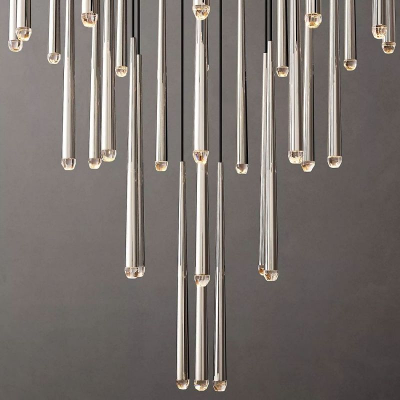 Felicia Meteor Shower Round Tapered Tubular Chandelier 48"