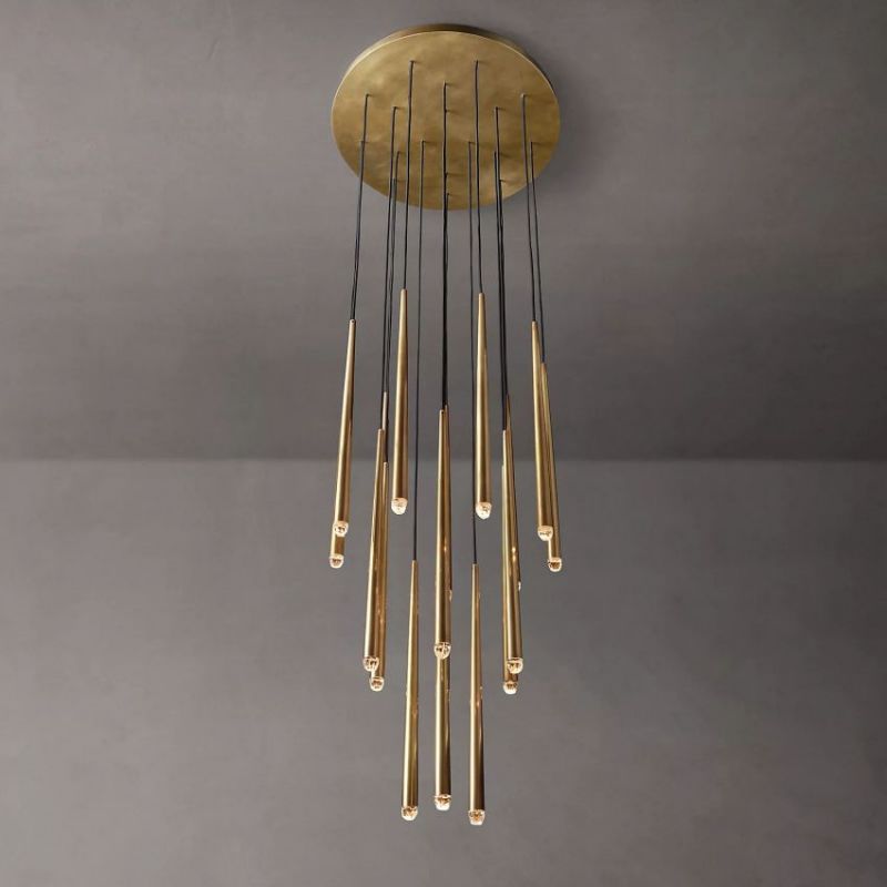 Felicia Shower Round Tapered Tubular Chandelier 30"