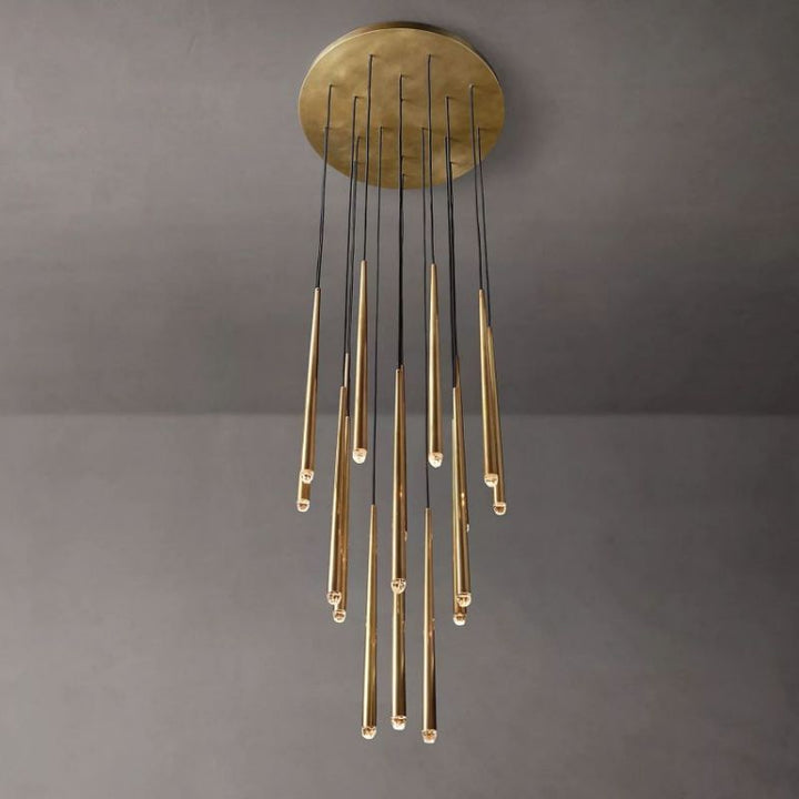 Felicia Shower Round Tapered Tubular Chandelier 30"