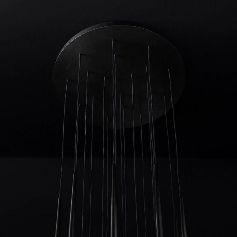 Felicia Shower Round Tapered Tubular Chandelier 30"