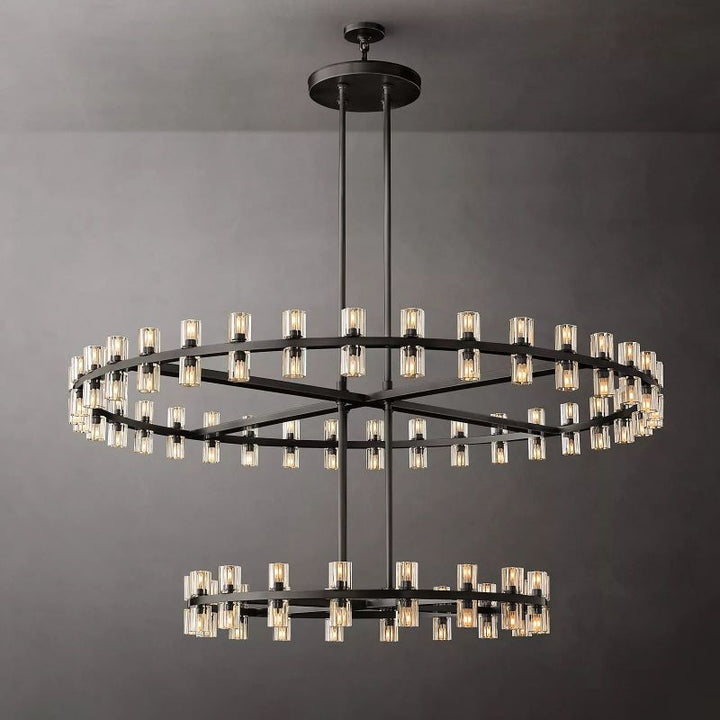 Felix Crystal Shades 2-tier Round Chandelier 60''D