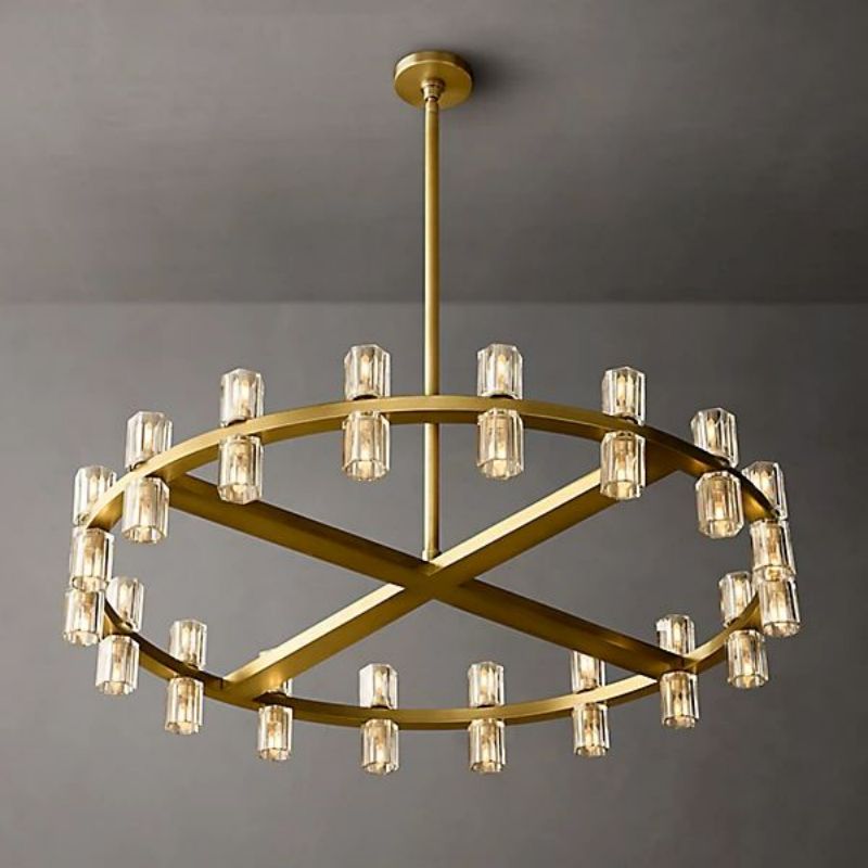 Felix Crystal Shades Round Chandelier 36"