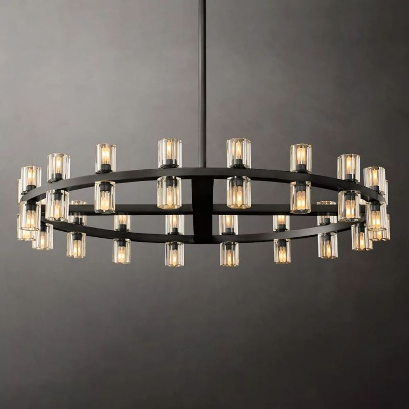 Felix Crystal Shades Round Chandelier 48"