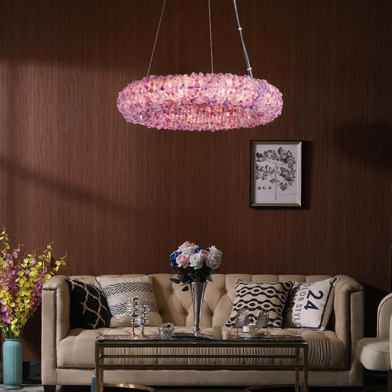 Gina Purple Crystal Round Luxury Chandelier