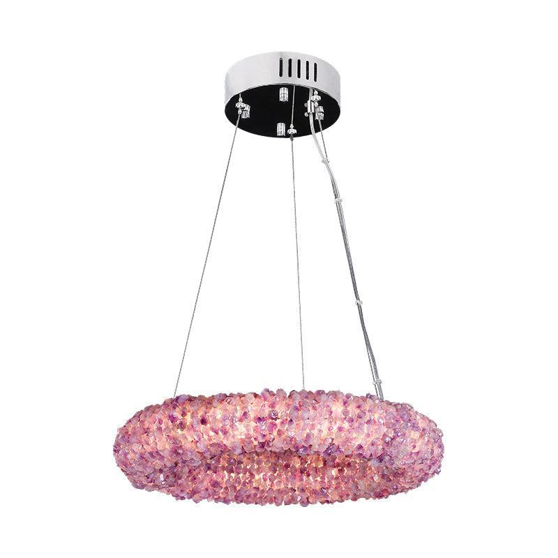 Gina Purple Crystal Round Luxury Chandelier