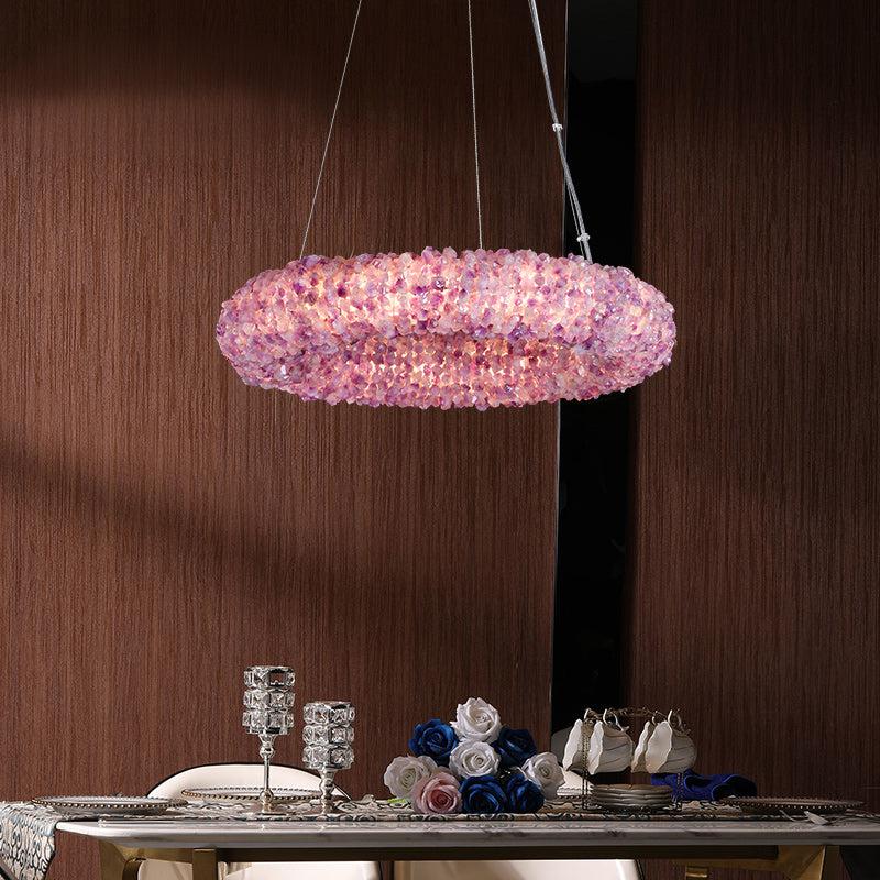 Gina Purple Crystal Round Luxury Chandelier