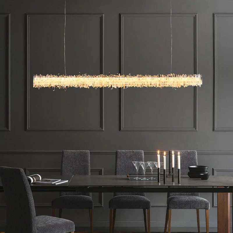 Gina Rock Crystal Linear Chandelier – Balderlighting