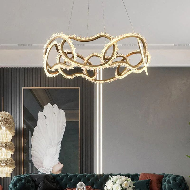 Gina Rock Crystal Multi Ring Chandelier