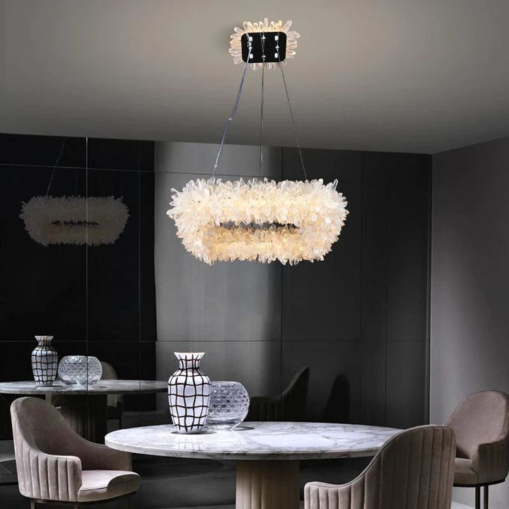 Gina Rock Crystal Square Modern Chandelier