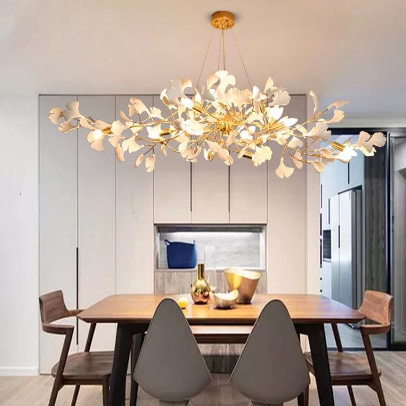 Ceramic Ginkgo C Branch Chandelier,Branch Chandelier above dining table ...