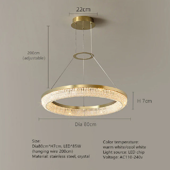 Julian Modern Crystal Round Chandelier