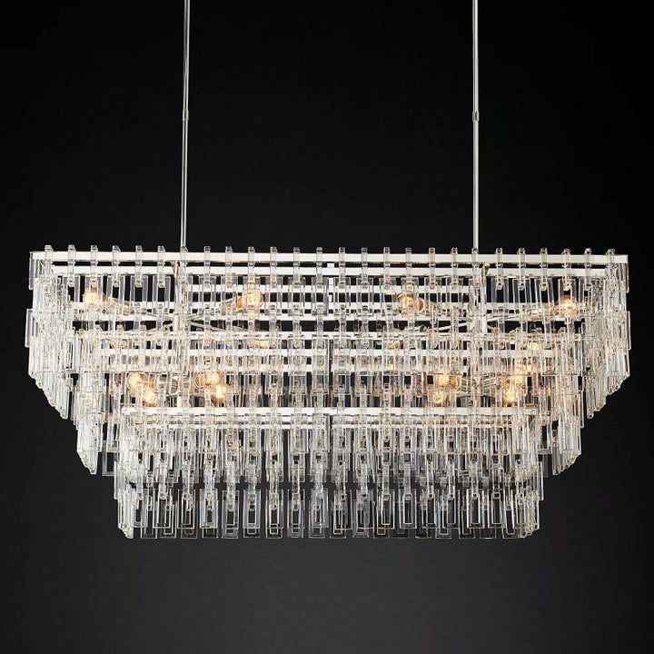 Maggie 3-Tier Rectangular Chandelier 60"