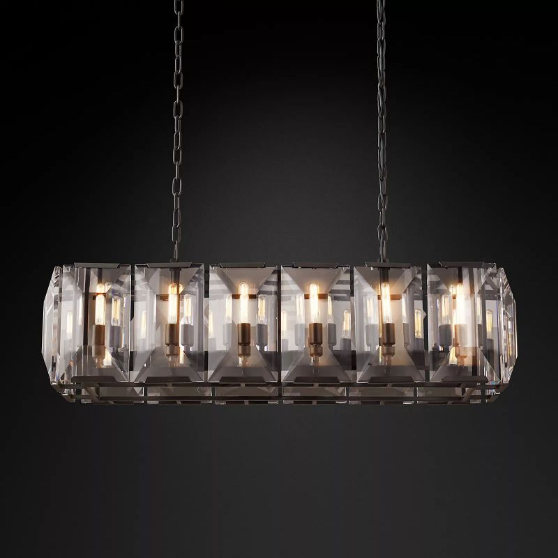 Paula Crystal Rectangular Chandelier 42"