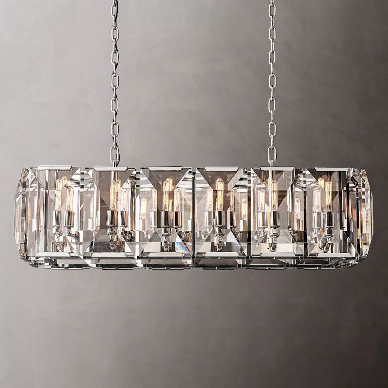 Paula Crystal Rectangular Chandelier 42"