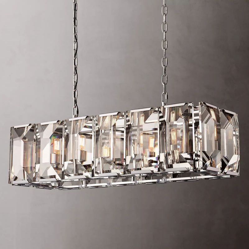 Paula Crystal Rectangular Chandelier 42"