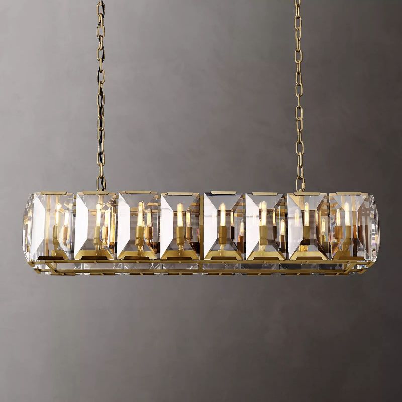 Paula Crystal Rectangular Chandelier 54"