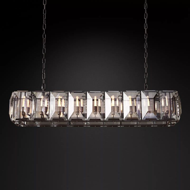 Paula Crystal Rectangular Chandelier 62"