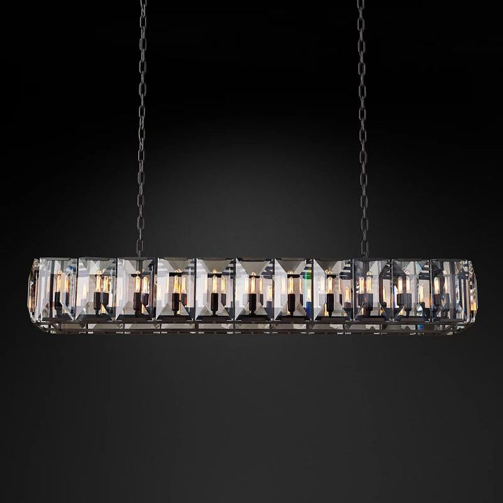 Paula Crystal Rectangular Chandelier 74"