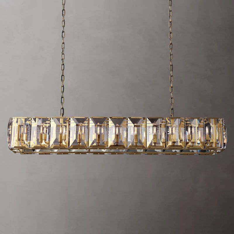 Paula Crystal Rectangular Chandelier 74"