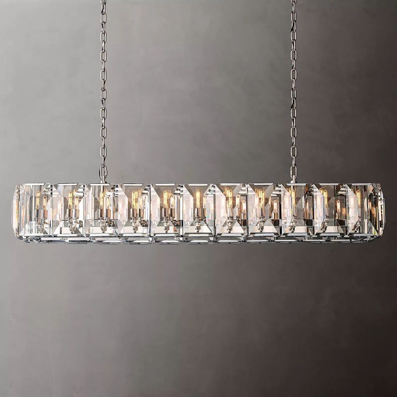 Paula Crystal Rectangular Chandelier 74"