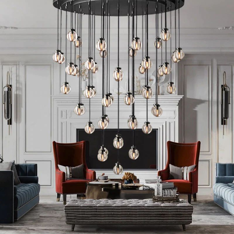 Popular Pearl Ball Round Chandelier 60"