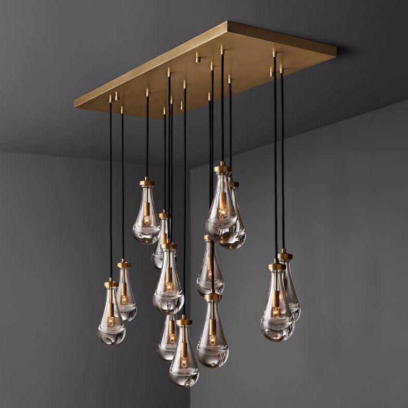 Raindrop Rectangular Chandelier D54" for Dining Room