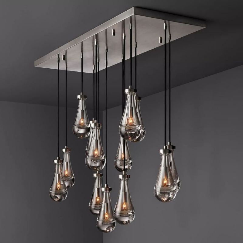 Raindrop Rectangular Chandelier D54" for Dining Room