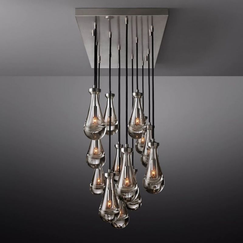 Raindrop Rectangular Chandelier D54" for Dining Room