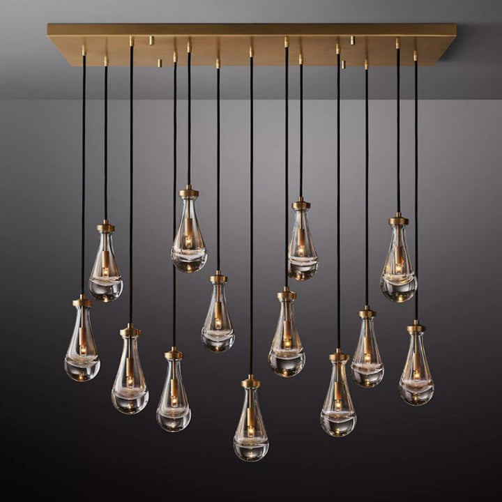 Raindrop Rectangular Chandelier D54" for Dining Room