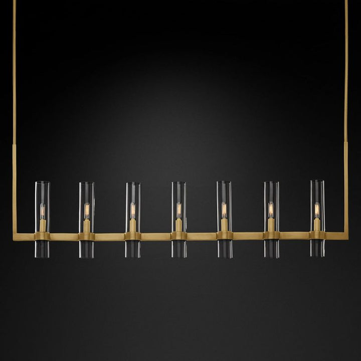 Rata Modern Fashion Glass Linear Chandelier 59''