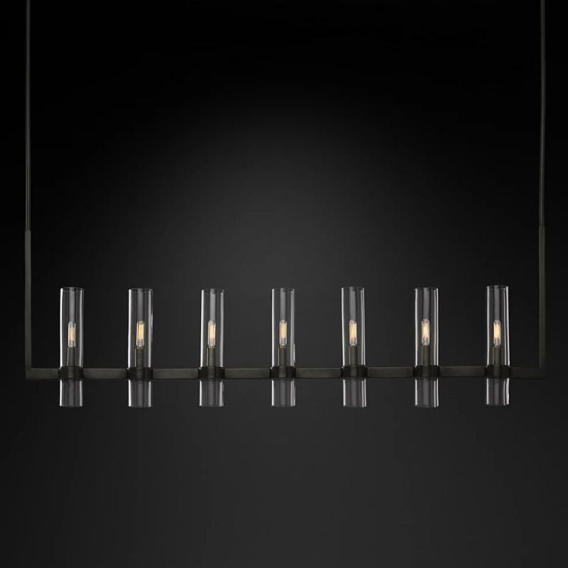 Rata Modern Fashion Glass Linear Chandelier 59''