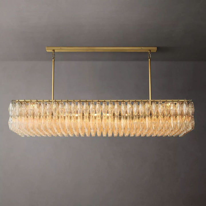 Vicky Glass Rectangular Chandelier 74"