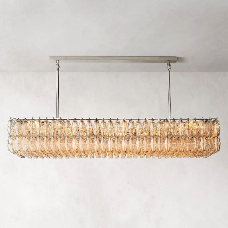 Vicky Glass Rectangular Chandelier 74"