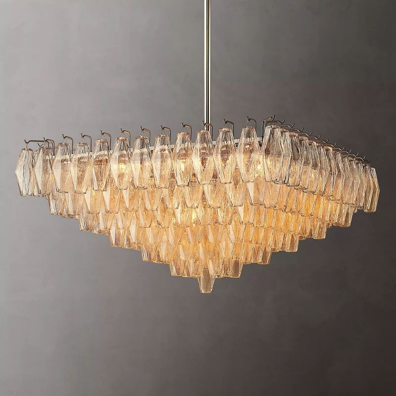 Vicky Glass Square Chandelier 32"